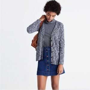 Madewell Fieldwalk Cardigan Sweater Marled Gray | Size Large